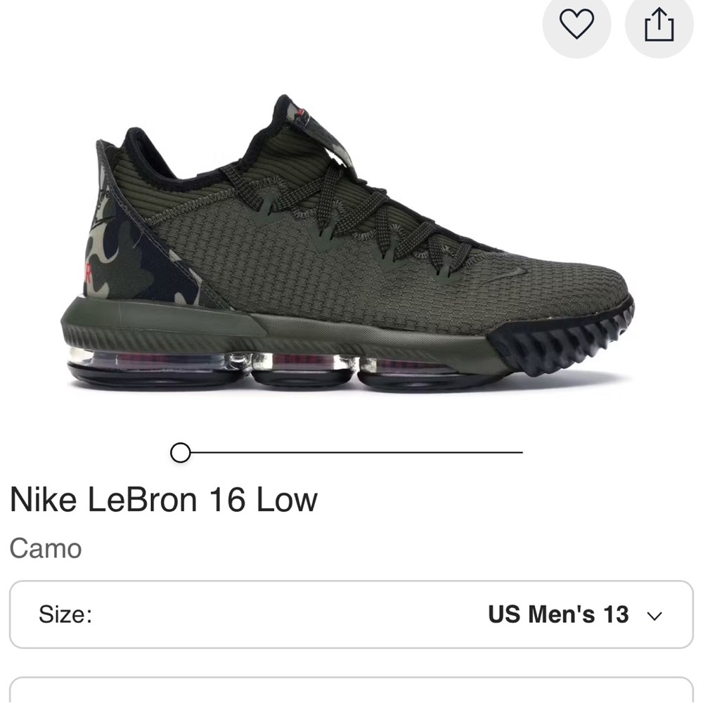 Nike LeBron 16 Low Green Camo Men's Shoes